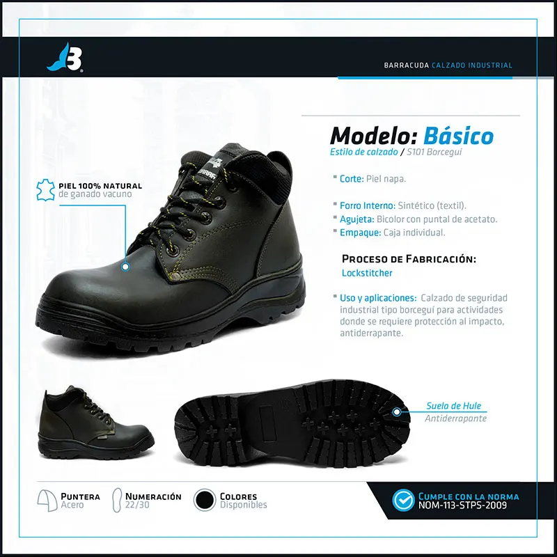 Bota industrial Básico, borceguí Barracuda · vista 4