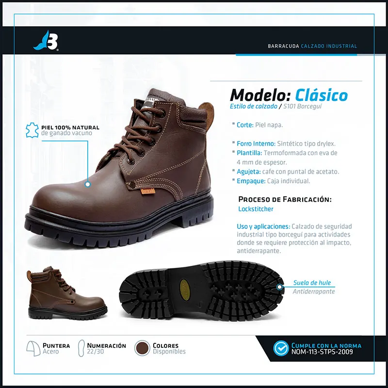 Bota industrial Clásico, borceguí Barracuda · vista 4